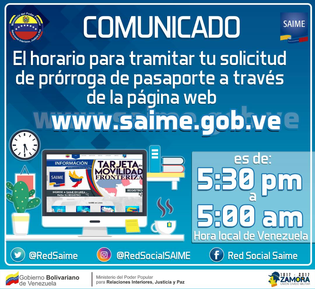 Juan_Dugarte's tweet photo. Hoy a partir d las 5:30pm (Hora Vzla) el sistema de la página https://t.co/lRCGliddT2  estará habilitado para las solicitudes de prórroga https://t.co/h9lcEsoT4E
