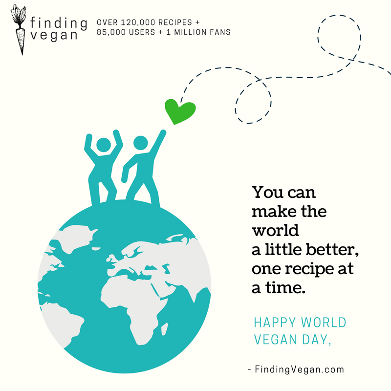 findingvegan's tweet photo. Happy #WorldVeganDay! Try #vegan, make the world a little better. https://t.co/EGtOwIEd0a https://t.co/fWfMs3OhBC