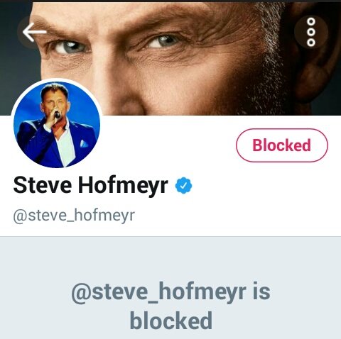 jordyspout's tweet photo. My first block ever. It's a great start!!! #BlockSteveHofmeyr  #BlockAllRacists https://t.co/cGwKGxGlfo