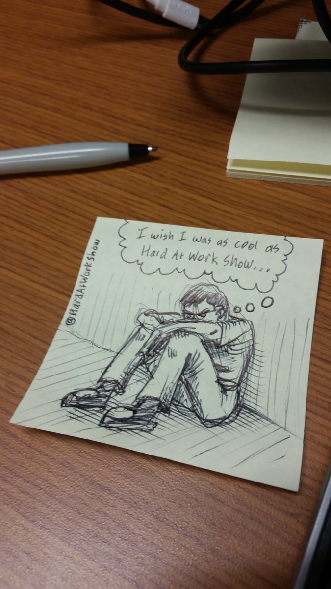 HardAtWorkNick's tweet photo. #HAWStickyNote of the day: You've gotta feel sorry for this guy, we've all been there. #sketch @HardAtWorkShow https://t.co/EbpUp719rI