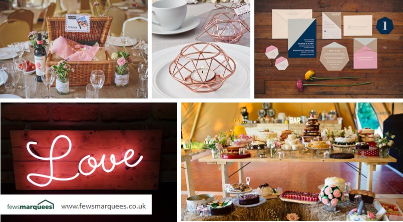 FewsMarquees's tweet photo. Wedding trend spotting for 2018/19 #backyardweddings #weddingmarquees #neonsigns #rosegold #geometricprints #caketables #picnichampers https://t.co/rs44f7D85G