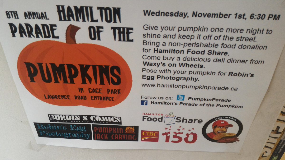 Remember tonight @ Gage Park is the Parade of Pumpkins Come get you pumpkin disposed if properly Take a last picture. Say farewell whatevs!