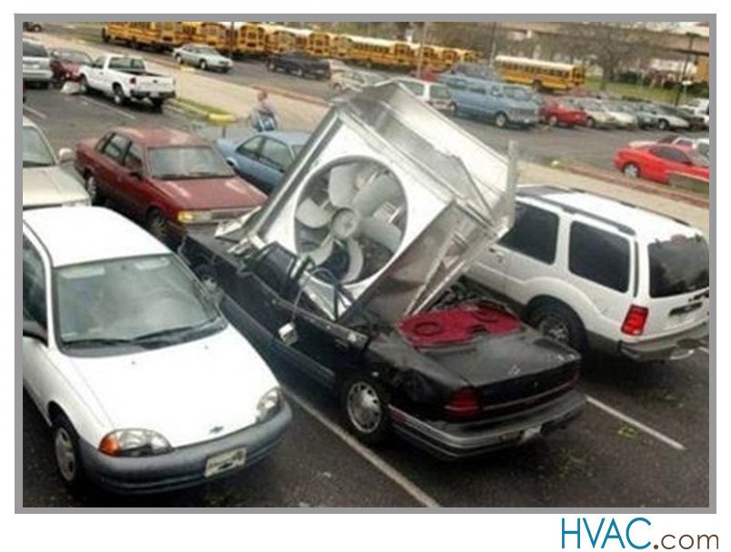 HVACRepairFast's tweet photo. RT hvac "Whoopsy! What would you do if you walked to the parking lot and saw this had happened to your car? #HVACh… https://t.co/Y5lLO92c9r"