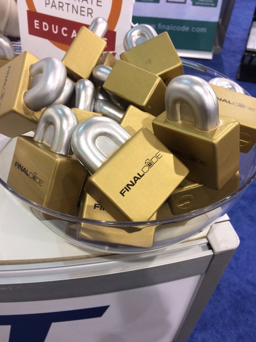 TD_SYNNEX_PS's tweet photo. Check out @FinalCodeInc at EDUCAUSE! Stop by booth 619 to pick up your stress lock today! #educause #finalcode #dltsolutions #EDU17 https://t.co/HgENU4aAsH
