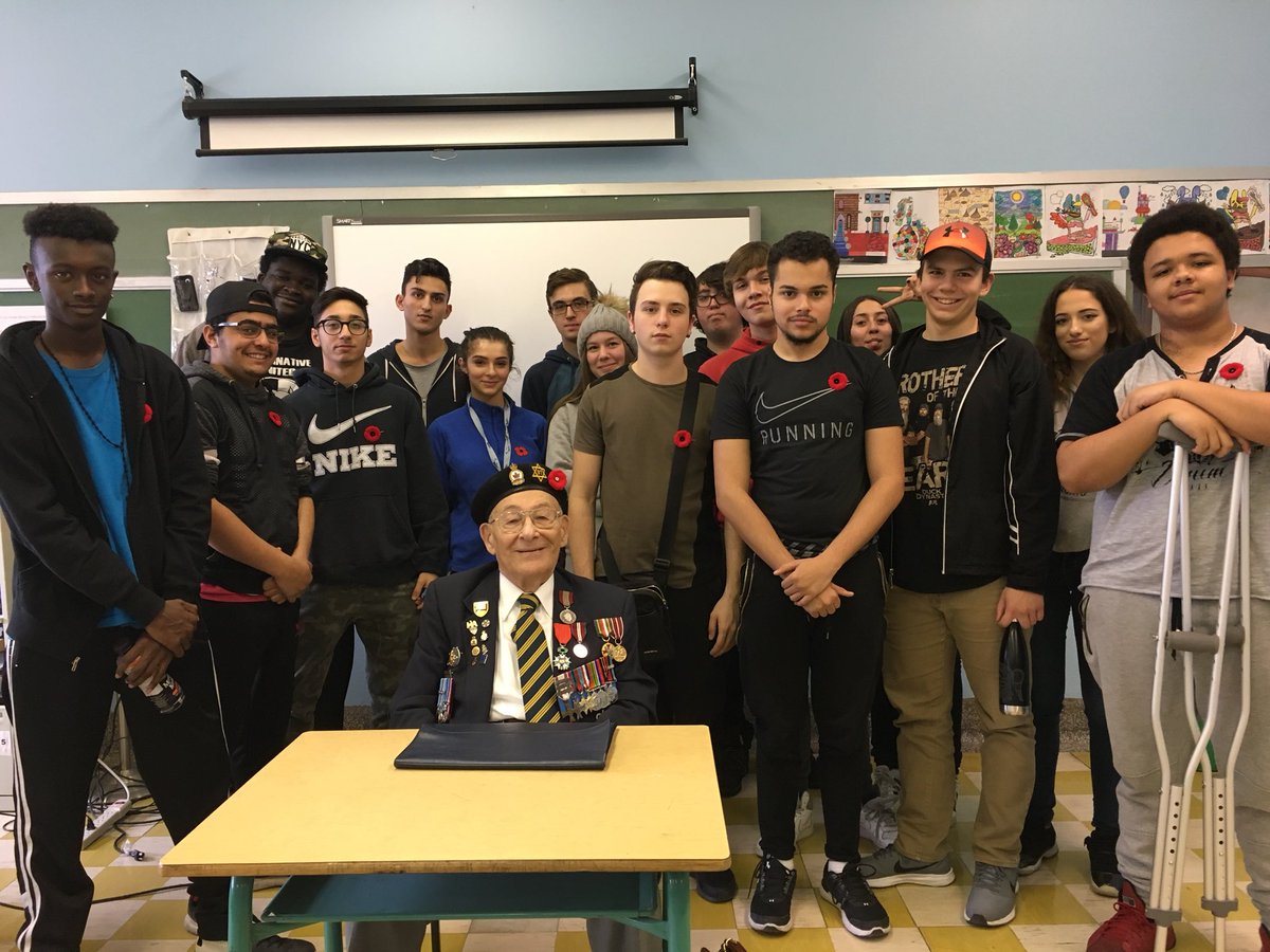 Perspectives 1&amp;2 welcome Holocaust Survivor/Canadian Veteran, Wille Glaser, to share his life story <a href="/EnglishMTL/">English Montreal School Board</a> #WeAreEnglishMTL #EMSBsca