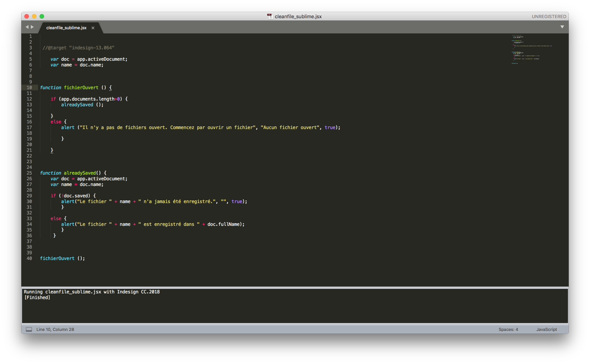 AtelierJloupf's tweet image. En train de faire mon premier script @InDesign dans #sublimeText3. Le running marche, reste la syntaxe #ExtendScript a installer…