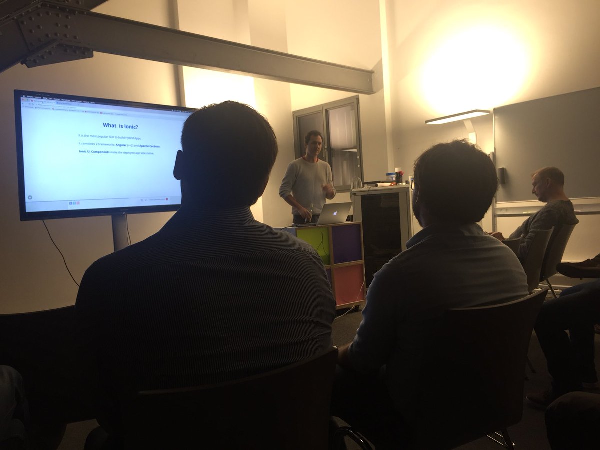 stadolf's tweet image. @GeorgeKaplan_G talks about @Ionicframework on #codingberlin November meetup. So powerful :)