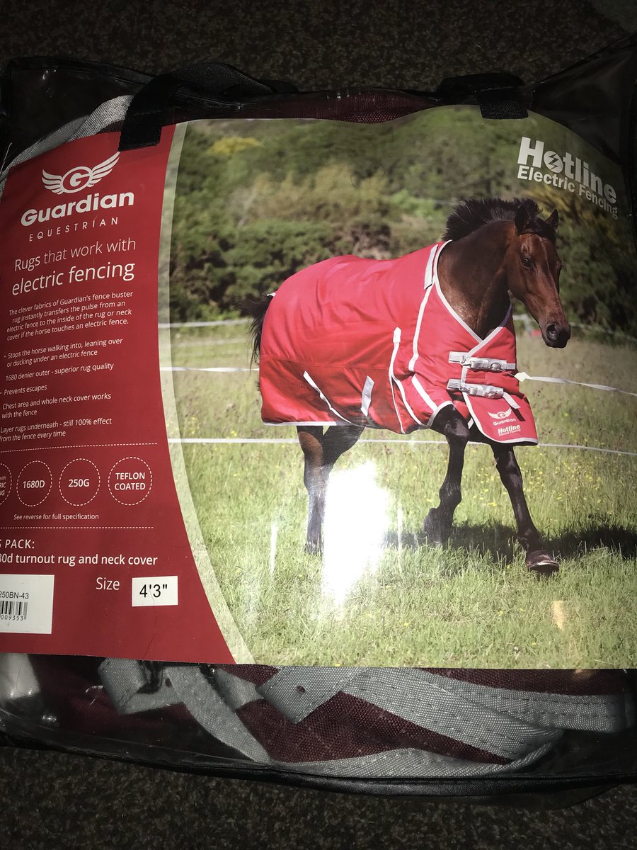 Trainingcowpony's tweet photo. No more #hugodini thank you so much @GuardianEquest he’s going to be safer than safe in this beautiful rug ❤️🐴 #247equestrian https://t.co/WPLy4r367V