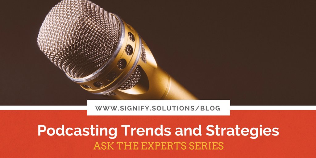 SignifySolution's tweet photo. The why, how, trends, and strategies of #podcasting https://t.co/Qg9SMVM5qu #causemarketing #socialgood #impinn #impact https://t.co/3VMNRZvFMz
