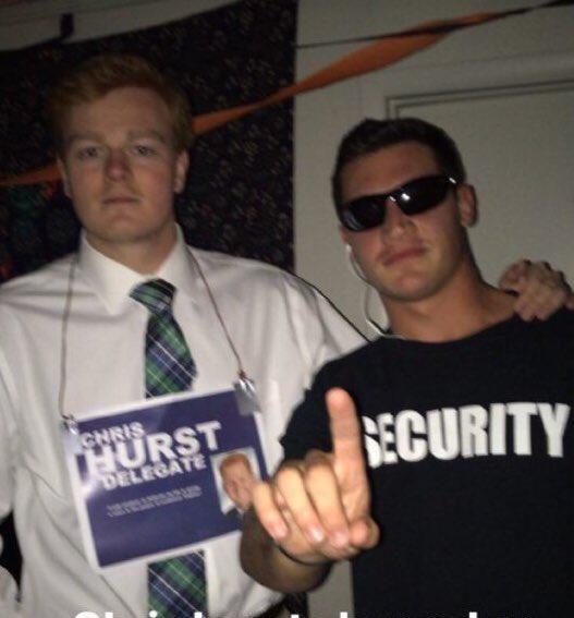 chrishurstnews's tweet photo. Someone at Tech dressed up as me for Halloween. Twitter, help me find this handsome man so I can shake his hand. https://t.co/EcSswTnv6A