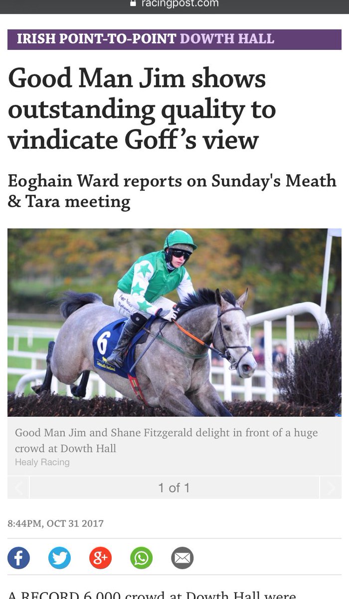 Good Man Jim shows outstanding quality to vindicate Goff’s view
Eoghain Ward reports on Sunday's <a href="/MeathTaraP2P/">Meath & Tara Pt2Pt</a> racingpost.com/news/good-man-…