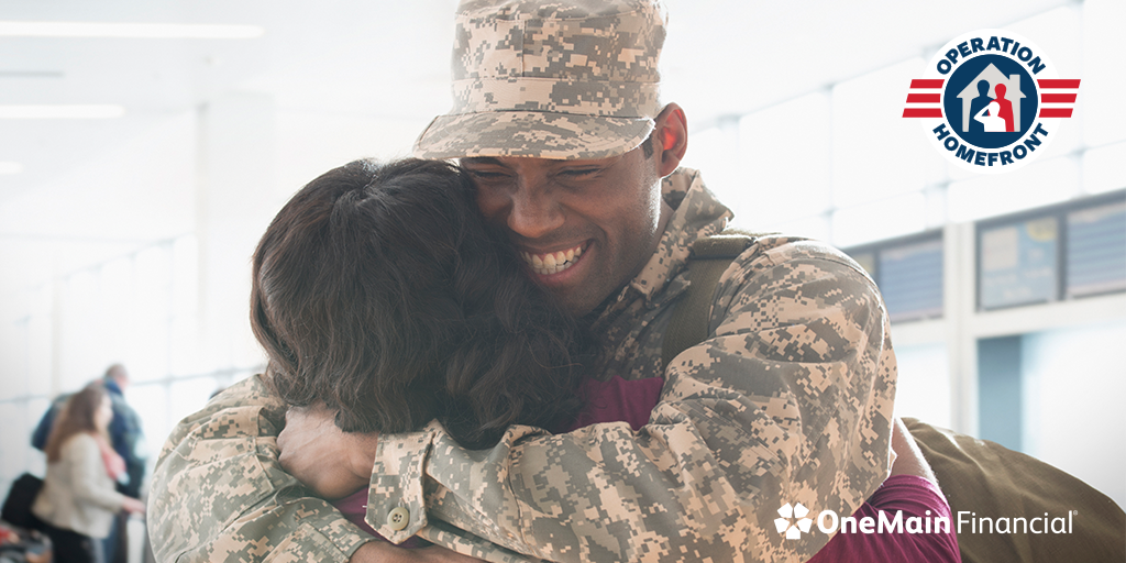 OneMain's tweet photo. To help thank military families, we’re partnering with @Op_Homefront to help vets in their communities. Learn more: https://t.co/g3L1t77oaQ https://t.co/pXpKmwxxRd