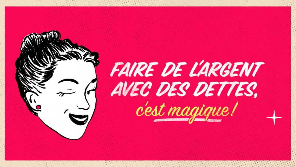 Faire de l'argent avec des dettes, c'est magique! 1/4 d'une série de capsules que j'ai réalisé pour un projet <a href="/onf/">Office national du film du Canada</a>! bit.ly/2ylMQYb