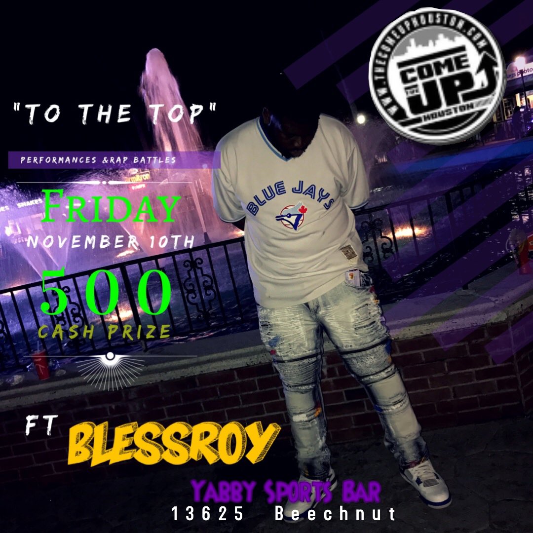 Blessroy_'s tweet photo. Another performance on the calendar Nov 10 for #blessroy 
Tickets available now 
#music #rap #battlerap #BLE #performanceart #htx https://t.co/XNyZFmWp75