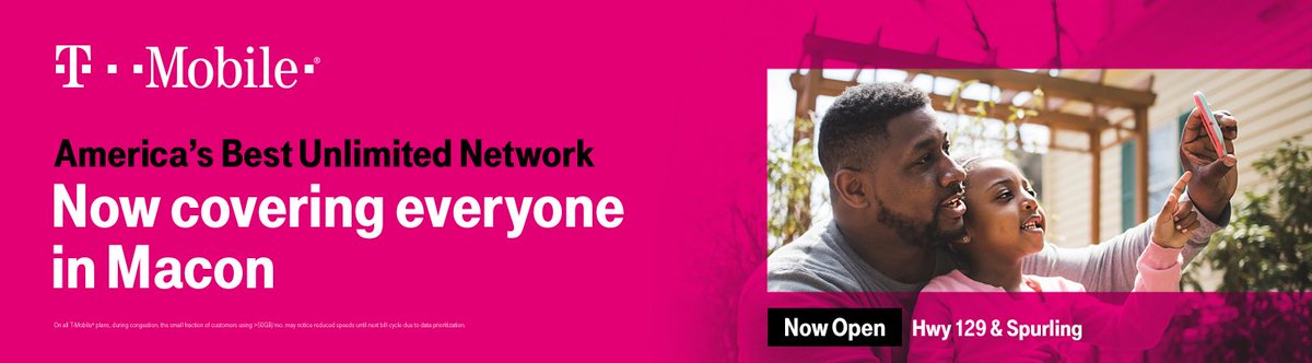 renfroeOOH's tweet photo. @TMobile is now covering everyone in Macon! Stop by and find out what plan is best for you. #tmobile https://t.co/Gwf7jNNhaa