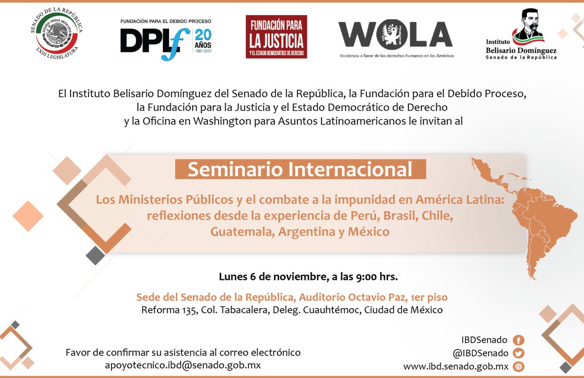 🗓️ El lunes se llevará a cabo el Seminario Internacional "Los ministerios públicos y el combate a la impunidad en América Latina".