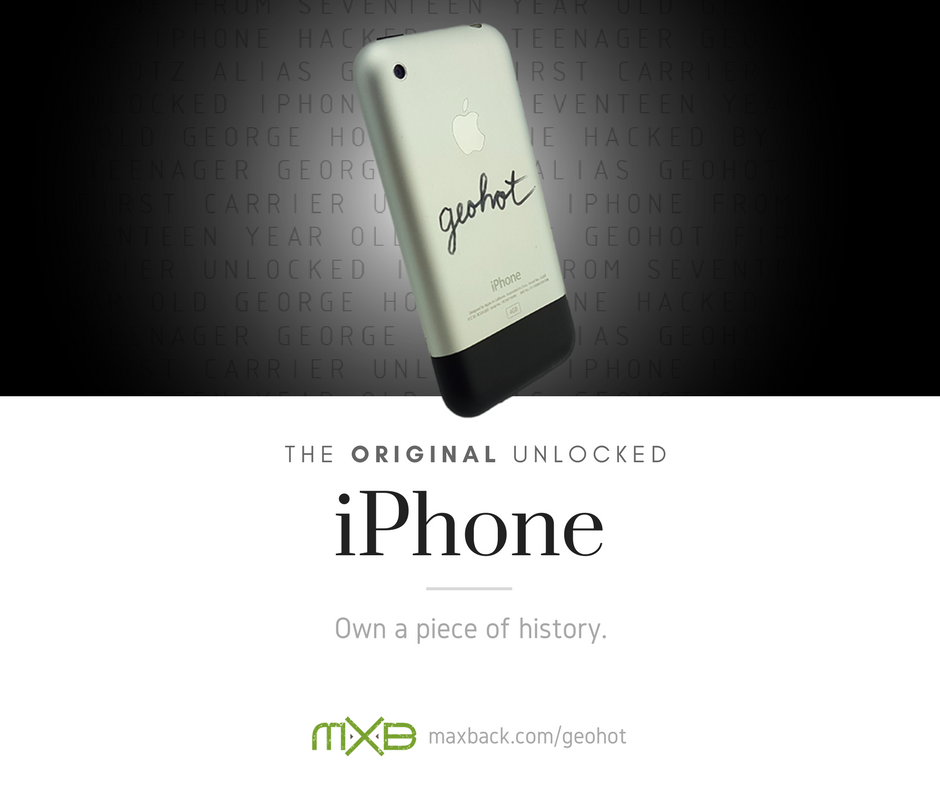 MaxBackRewards's tweet image. 10 years ago #Geohot did the "impossible" and unlocked this iPhone. Now's your chance to own a piece of history: maxback.com/geohot/