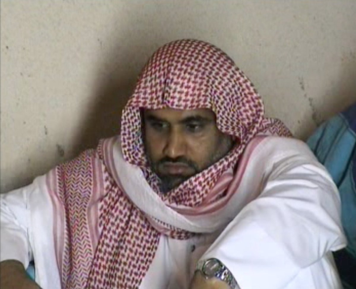 67newsveh's tweet photo. What is likely Sulaiman Abu Ghaith, present alongside Hamza bin Laden in wedding day videos from #OBLdocs - more: https://t.co/KaPZ6K0vsD https://t.co/pi7hJlWp5V