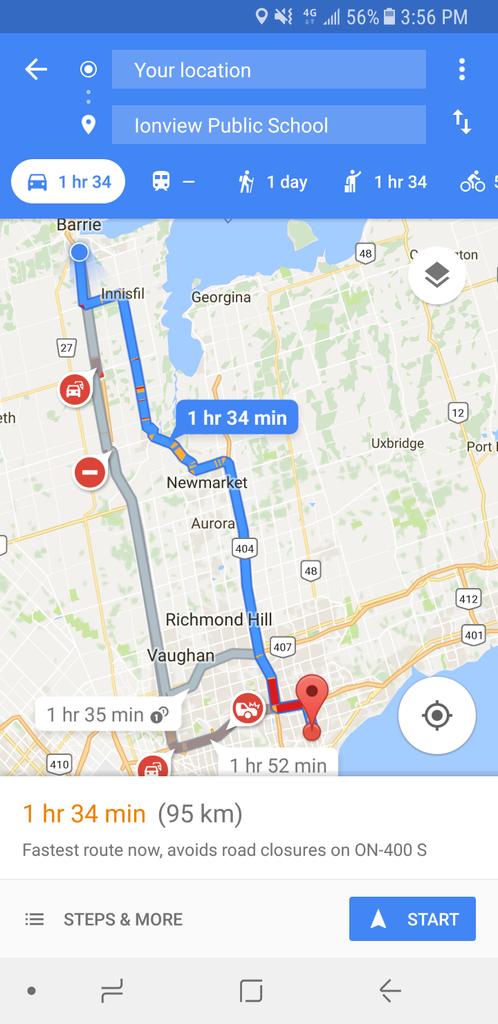 ionview56's tweet photo. Google Maps still predicting that we will arrive @IonviewPS at 5:30 https://t.co/yKpMqvCHw9