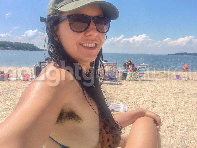 Flashback to being the only #hairygirl on NYC beaches! #hairyarmpits #naughtynatural #hairypussy #hairyporn