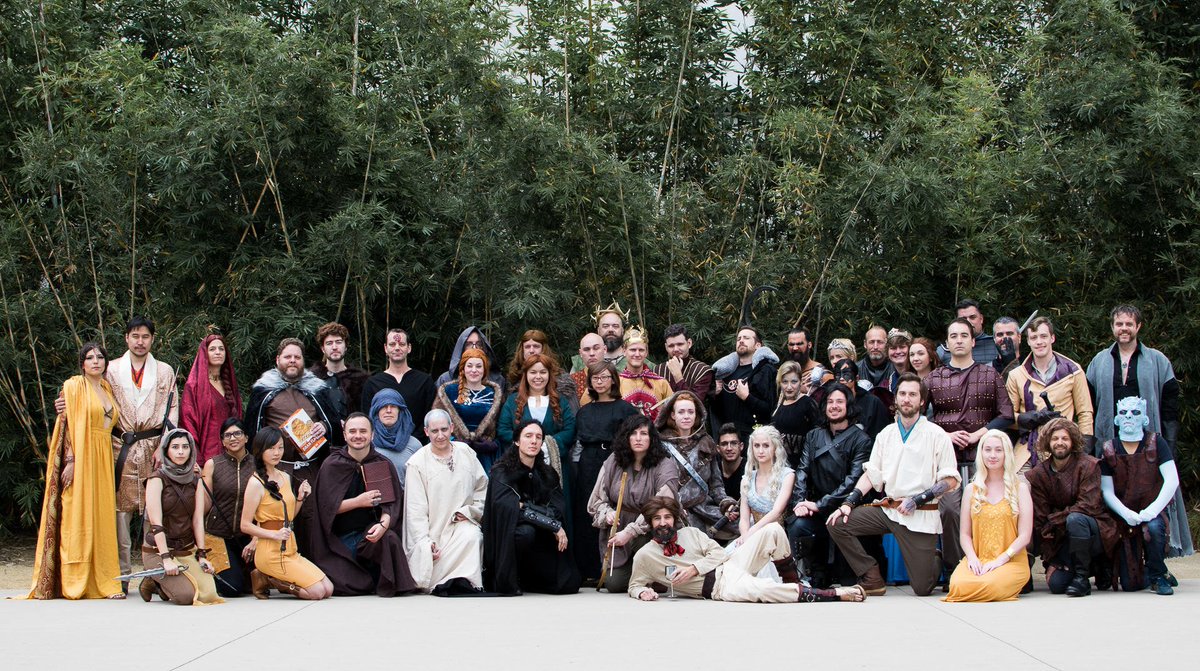 45 of us got dressed up as Game of Thrones characters. It was for Halloween, we swear! When is season 8 again? #GoTHalloween