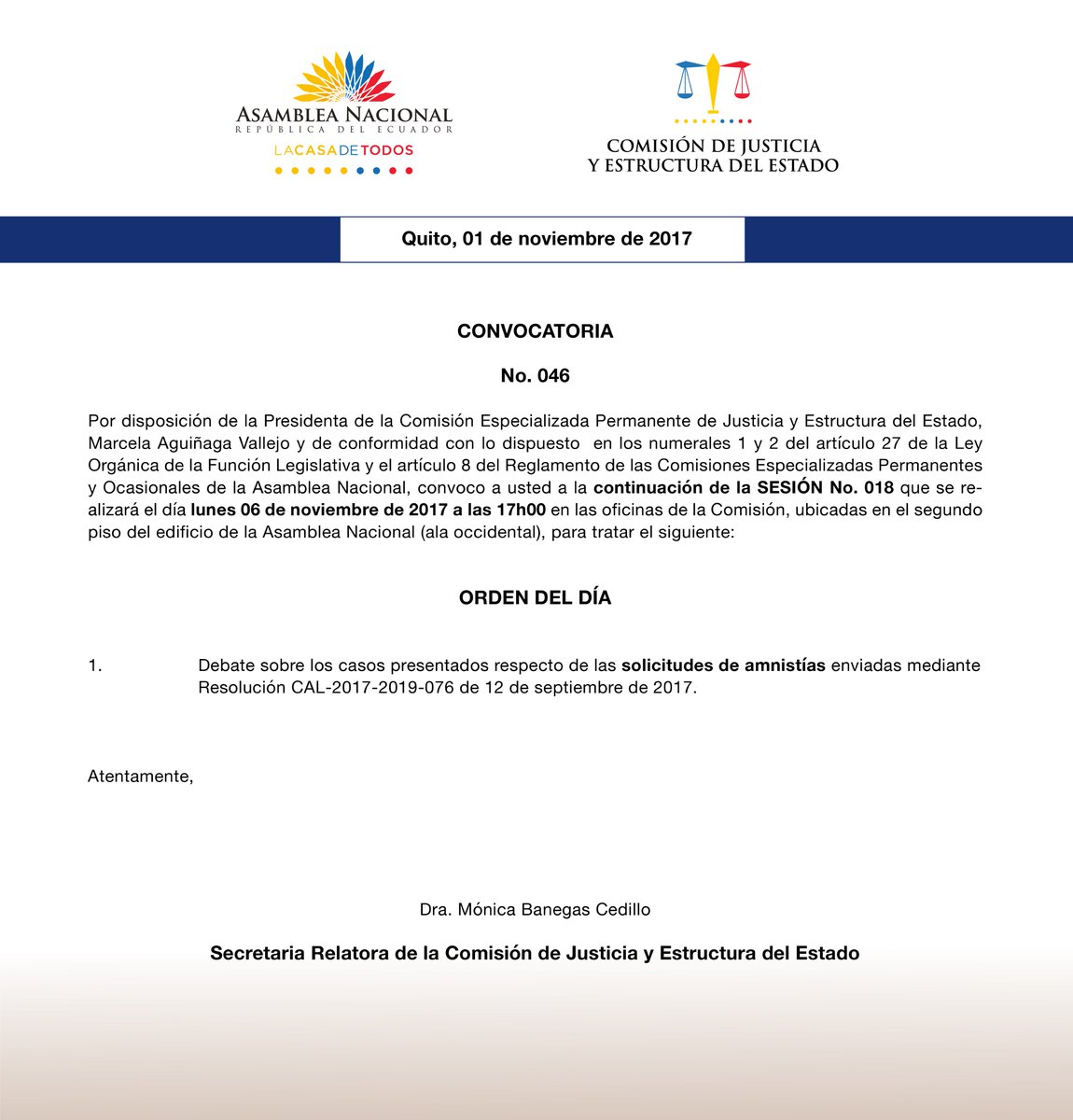 Comisión de Justicia y Estructura del Estado tweet media