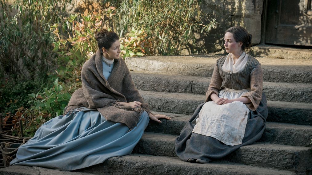 TVInsider's tweet photo. Get ready for another #Outlander reunion! Claire &amp; Jenny come face-to-face in these new pics from Sunday's ep. https://t.co/e4T6AiDQN6 https://t.co/HzLGa3iqMZ