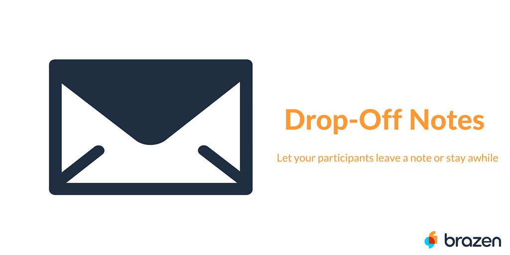 brazencs's tweet photo. Holding a busy event? Enable drop-off notes so participants can leave a card even if they don't get to chat:  https://t.co/jJ55DewSuO https://t.co/tKcIuVWemo