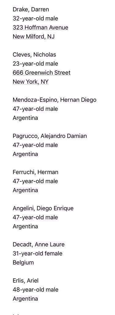 Natsecjeff's tweet image. Names and info of eight people who died in the #Manhattan #NYAttack.