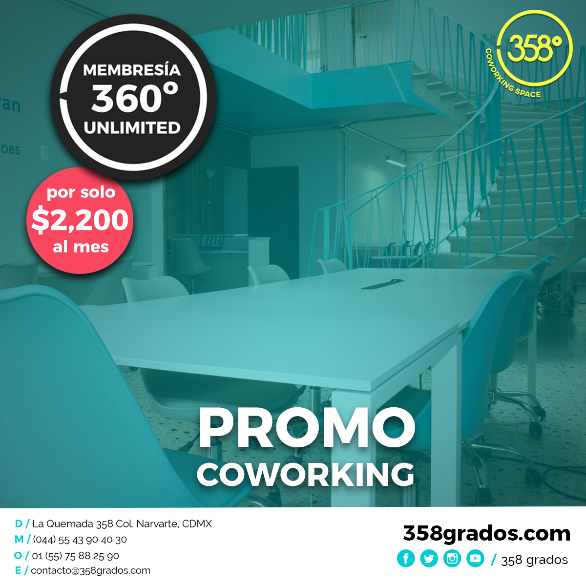 358grados's tweet photo. ¡Aprovecha nuestra promoción y conviértete en un coworker! 
https://t.co/xEXnlm1kEj https://t.co/4dWp7P6EaZ