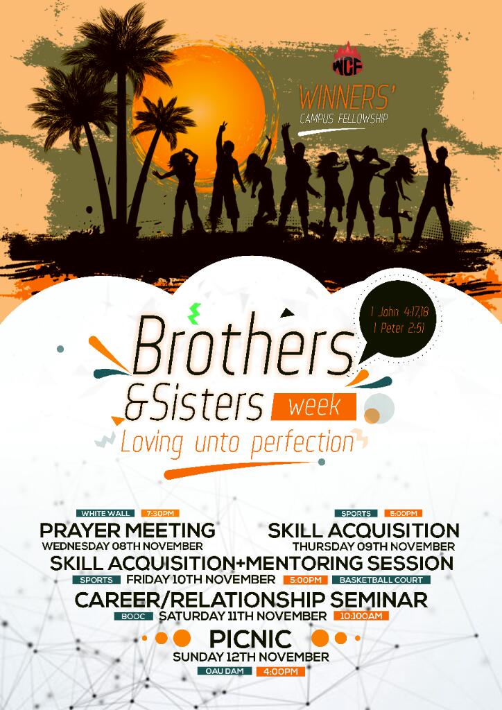 WCFOAU's tweet photo. Loving unto perfection #brothersandsistersweek #wcfites https://t.co/m7myFhWSXd