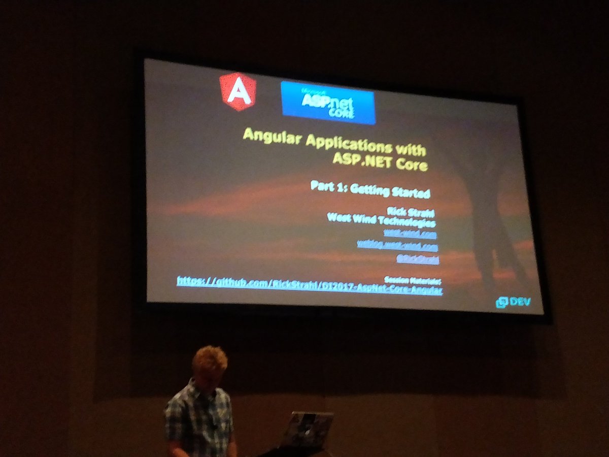 joachimbaten's tweet photo. Combining #AspNetCore with #Angular by @RickStrahl Very exciting! #devintersection @abcgroep https://t.co/wZPkwOQ0yK