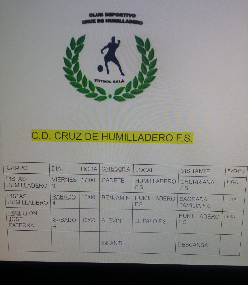 Horarios de esta semana.
Vamos humilladero!!!!!!💪💪💛💛⚽⚽