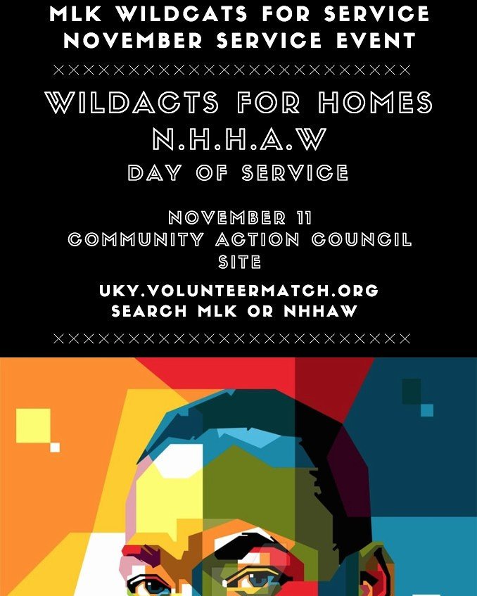 Our November service event is approaching! Join us for Wildcats for Homes' NHHAW Day of Service. Follow the directions on the flyer. 😊