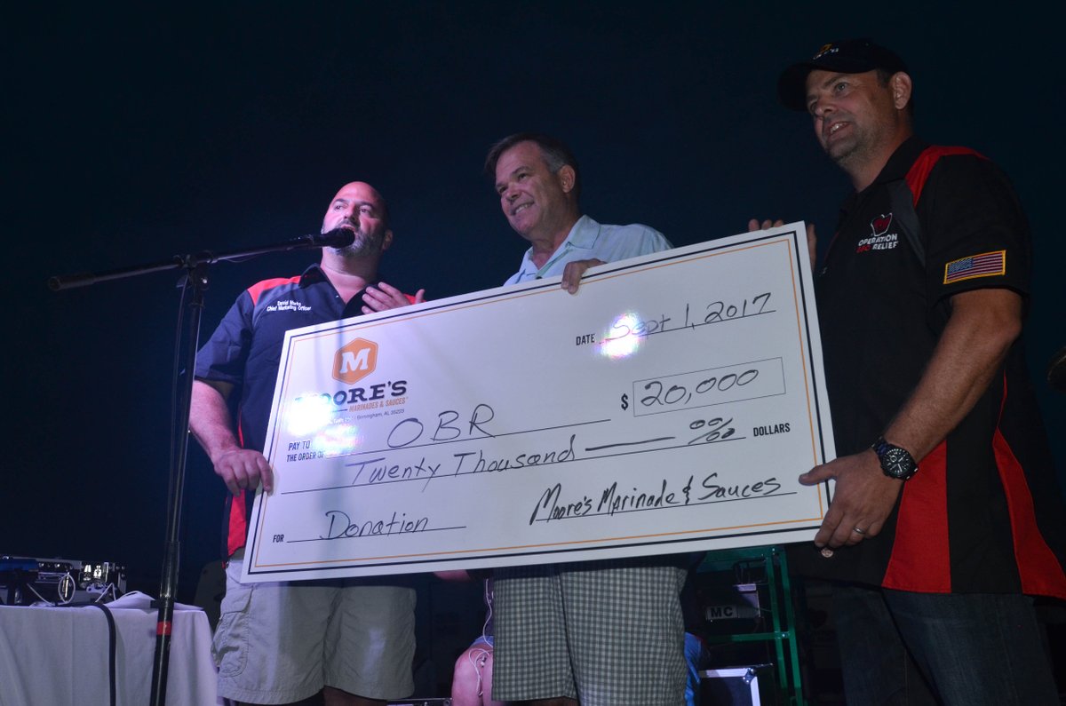 mooresmarinades's tweet photo. After fundraising Moore’s was able to donate $20,000 to @OpBBQRelief! Thanks to everyone for your support! #MooreHelp #IAMOBR https://t.co/QbfkJwZP76