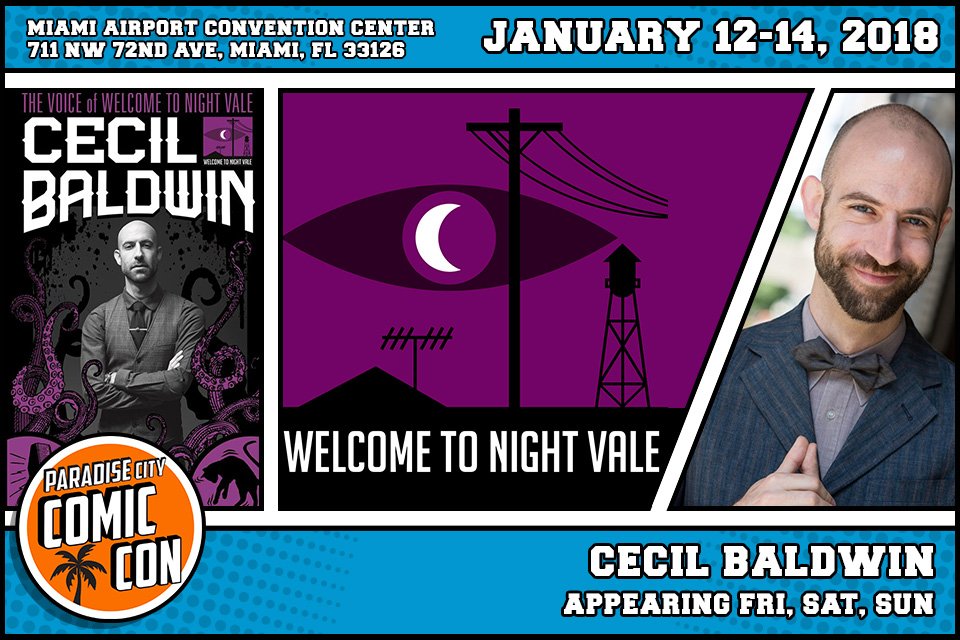 ParadiseCityCon's tweet photo. Meet #WelcomeToNightVale star @CecilBaldwinIII at #ParadiseCityCon, January 12-14, 2018. Find more info at https://t.co/bBRPIqsgev #AllHail https://t.co/aag4qBgoEV