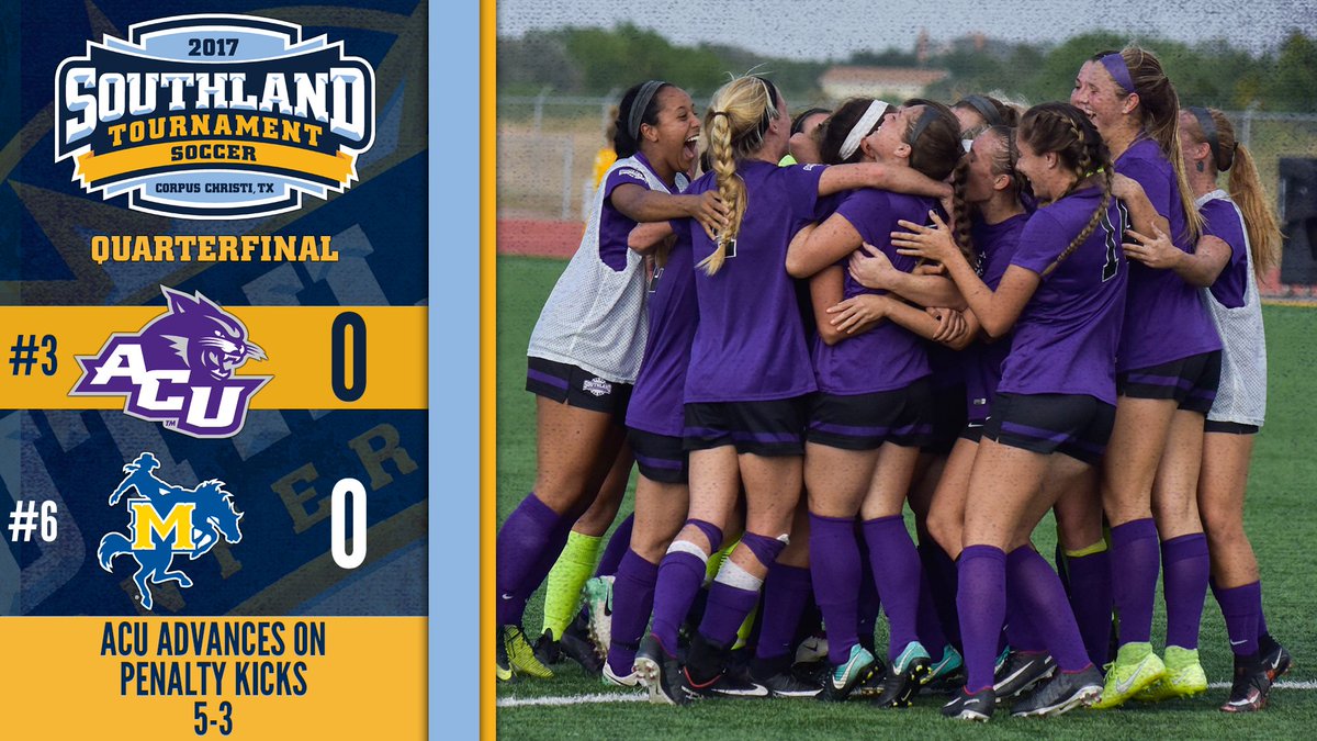 SOC: No. 6 <a href="/ACU_Soccer/">ACU Soccer</a> prevails in the shootout to upend No. 3 <a href="/McNeeseSoccer/">McNeese Soccer</a> and secure a spot in Friday's semifinal vs. <a href="/SFA_Soccer/">SFA Soccer</a>.