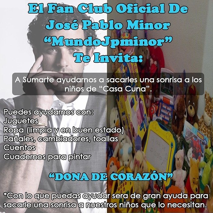 Jpminor_Cdmx's tweet photo. RT Hermosa Familia. El club Oficial de @mundojpminor  @JPMinor  te invitamos a unirte a esta Hermosísima causa con lo q tu puedas ayudar ❤ https://t.co/cKIpXXdyOK