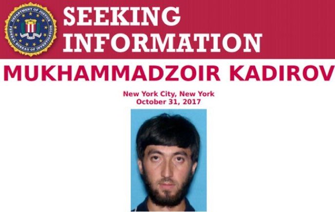 areleshapiro's tweet photo. BREAKING: #FBI, #NYPD are seeking to question Mukhammadzoir Kadirov, in connection with yesterday’s #terror attack in lower Manhattan https://t.co/zpPXI2r0Ji