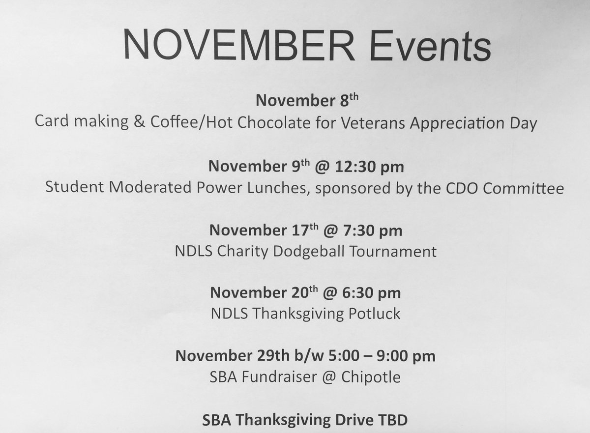NotreDameLawSBA's tweet photo. Check out the activities we have lined up for this month! #ndlssba Have a great night! https://t.co/I4w8rmqV3H