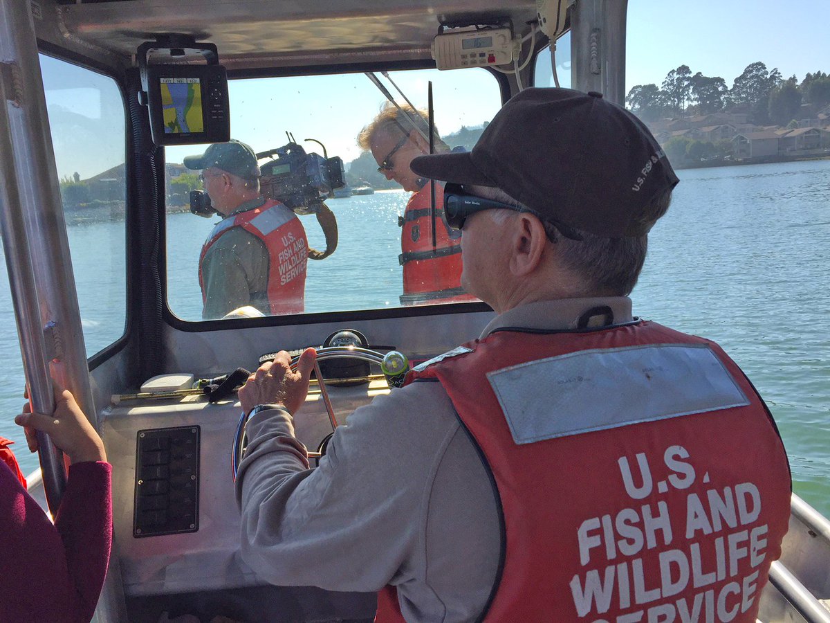 CalSpillWatch's tweet photo. OSPR took part in a media event highlighting how spill response has improved since the 11/7/07 #oilspill involving the #CoscoBusan #NRDA https://t.co/4JqEHB2KjX