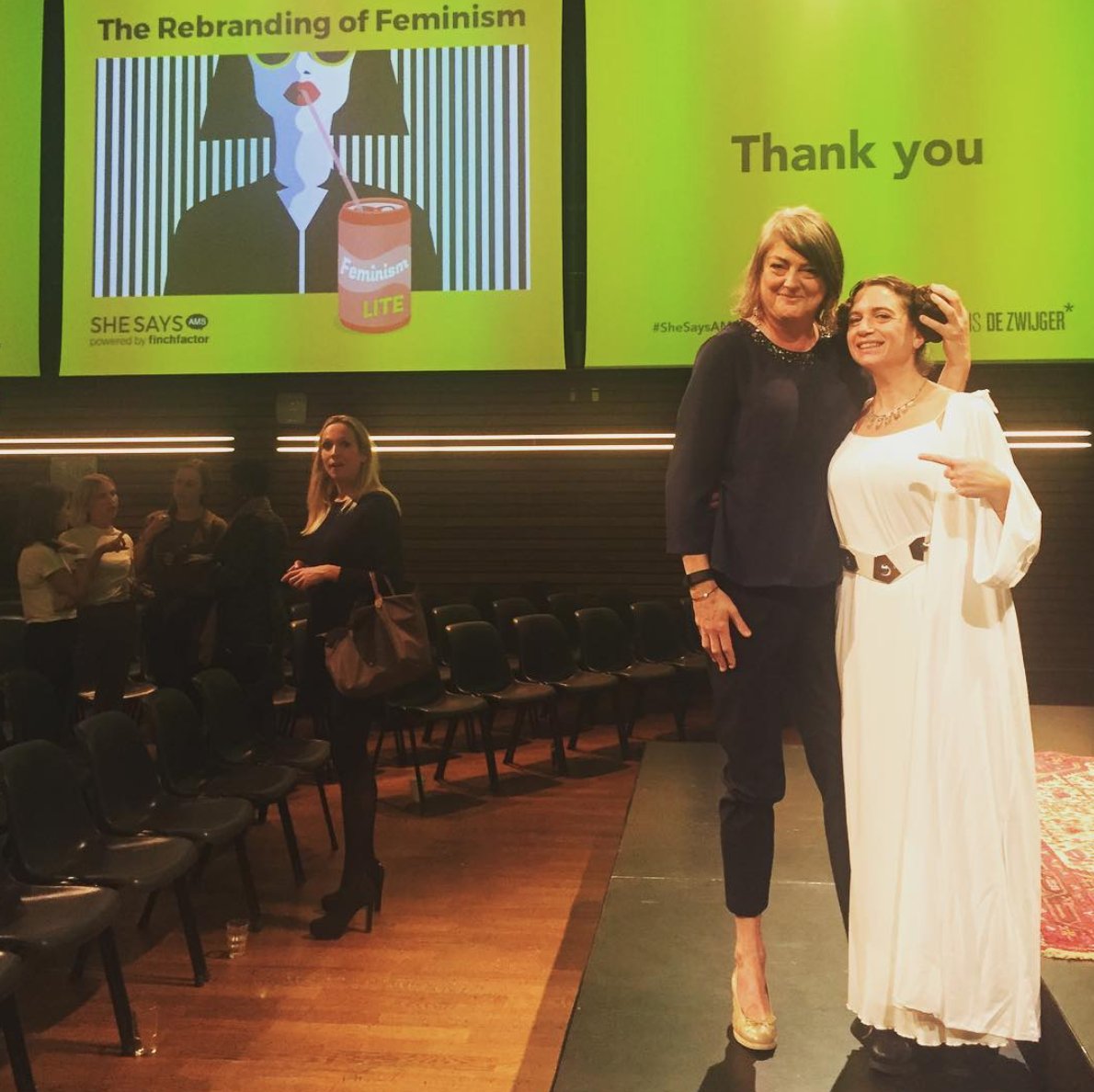 possiblefutures's tweet photo. #Rebrandingfeminism on the same night as #Holloween2017? That's ok. I made it work. Thnx for having me @shesaysams @KerrieFinch It was ace! https://t.co/RgMQRE7Lge