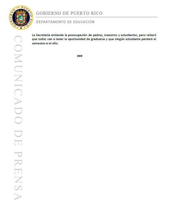 EDUCACIONPR's tweet photo. [Comunicado de prensa] @SecEducacionPR enviará a los directores escolares los informes detallados sobre evaluación de planteles. https://t.co/QnTMKLTZee