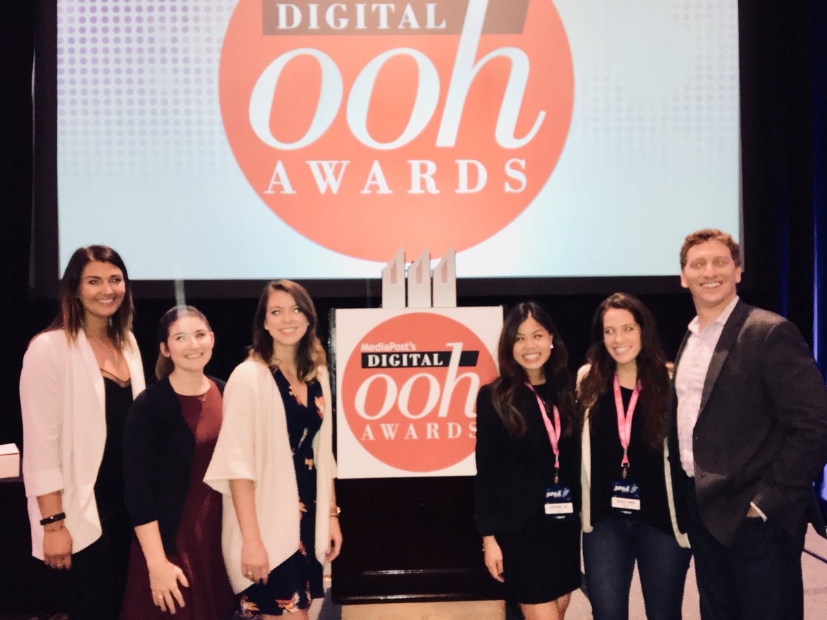 KineticOOH's tweet photo. .@KineticUSA just swept the @MediaPost #DOOH awards! Most awarded agency 2 competitions in a row! Incredibly proud of our team tonight! 🏆🏆🏆 https://t.co/5AWXGoBKa7
