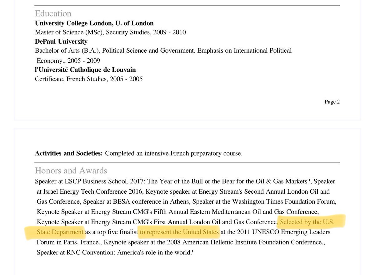 Hillary Clinton picked George Papadopoulos to represent US at 2011 UNESCO in Paris