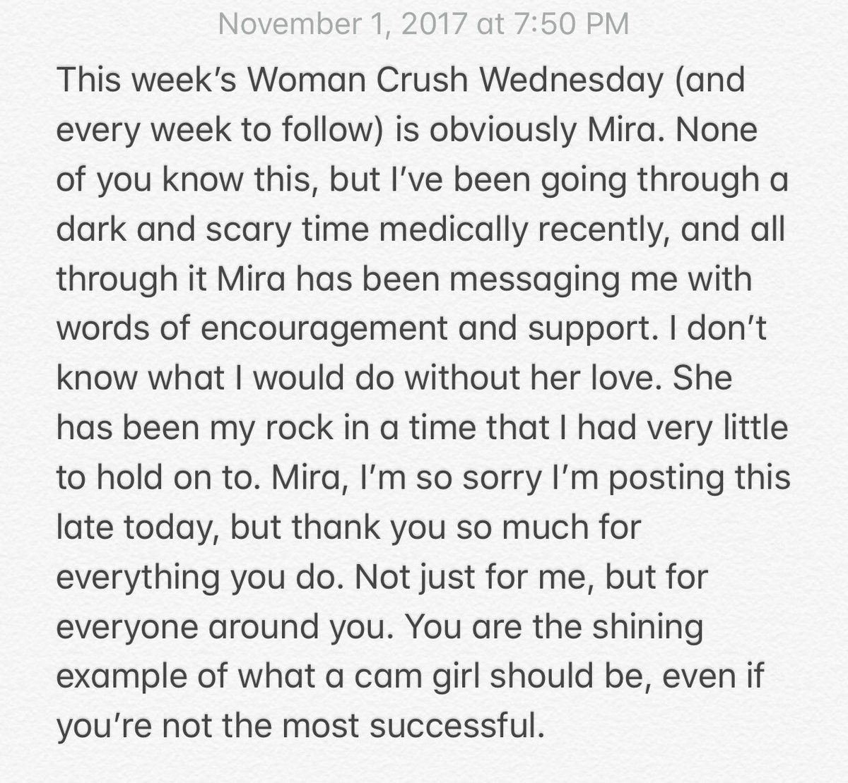 RealMirasPB's tweet photo. @MiraMFC #WCW Forever And Always. (Everybody please read below). https://t.co/tDXr5diH7Y