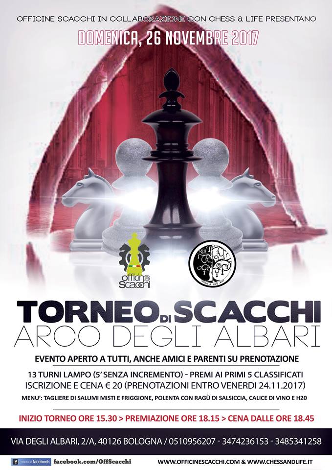 Evento di #Scacchi a #Bologna > Qualche Universitario che vuol venire a giocare? Siete tutti BENVENUTI !
#UNIBO #ZoneModa #EventiUnibo