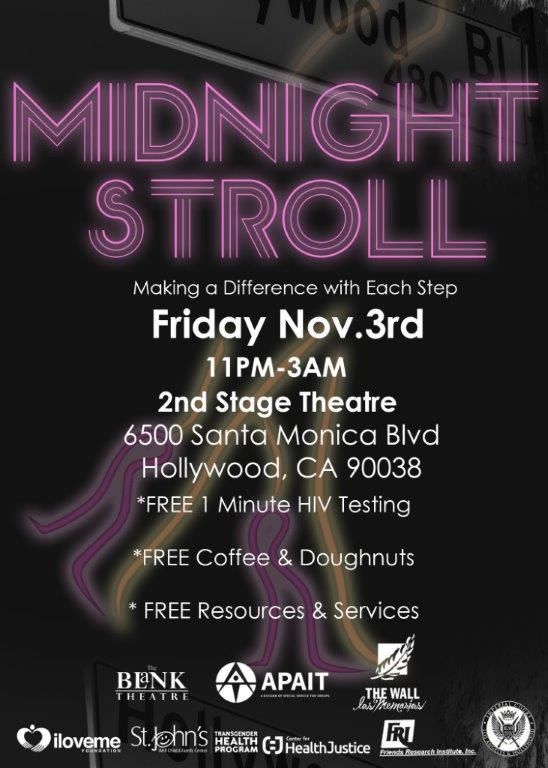 TheBlankTheatre's tweet photo. Fri 11.3 volunteer for #TransAdvocacy at the #APAIT #MidnightStroll at The Blank! https://t.co/mJ1T7sefyT