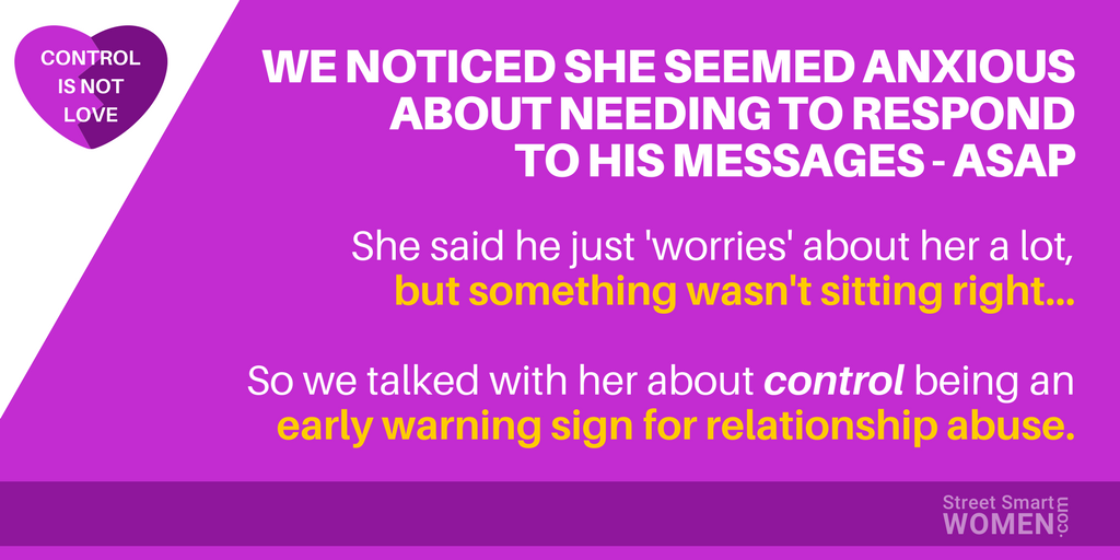 Know someone on edge over needing to respond to their partner's texts asap? It may be a red flag for abuse #DV #SpeakUp