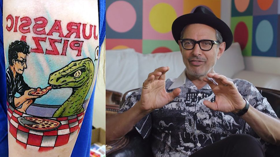 nerdist's tweet photo. #JeffGoldblum discussing tattoos of Jeff Goldblum is everything your day needs: https://t.co/UcWIW6JMjZ https://t.co/Pz1uA4gQKr